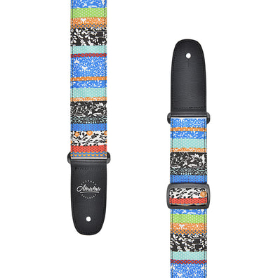 AMUMU Blue Denim Ethnic Folk Guitar Strap -DN04P-BL